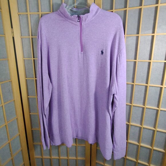 Polo Ralph Lauren Purple Quarter Zip Pullover Size XXL - Picture 1 of 10